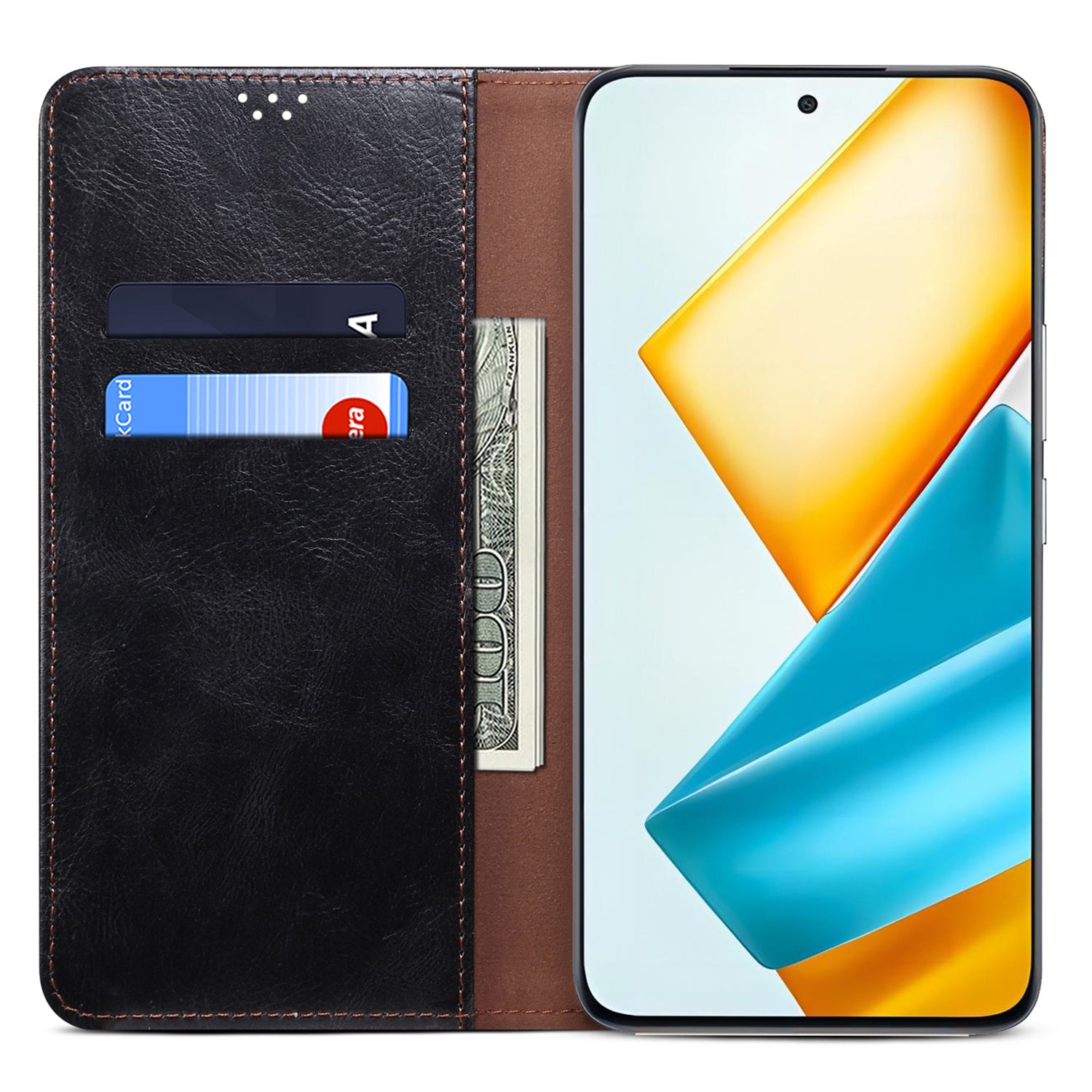 For Honor 90 GT 5G PU Leather Case Card Slot Wallet Phone Shell Crazy Horse Pattern - Black For Honor 90 GT 5G PU Leather Case Card Slot Wallet Phone Shell Crazy Horse Pattern - Black